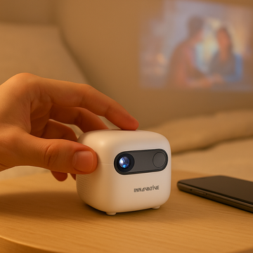 INNOVATIVE Cupid - Small Projector Baseball-sized, Inbuilt Battery, USB-C & Smart