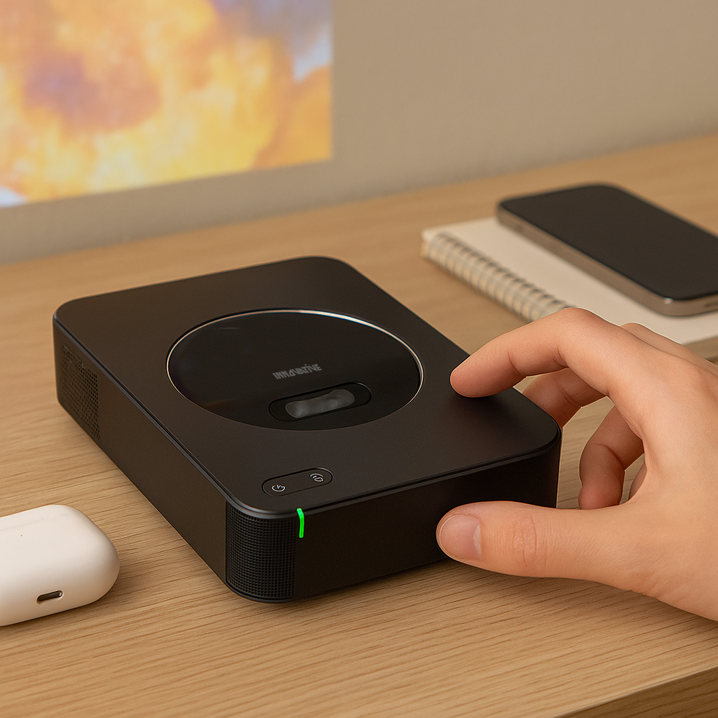 INNOVATIVE DSX - Ultra Short Throw Projector (UST) iPad-sized, Inbuilt Battery & HDMI