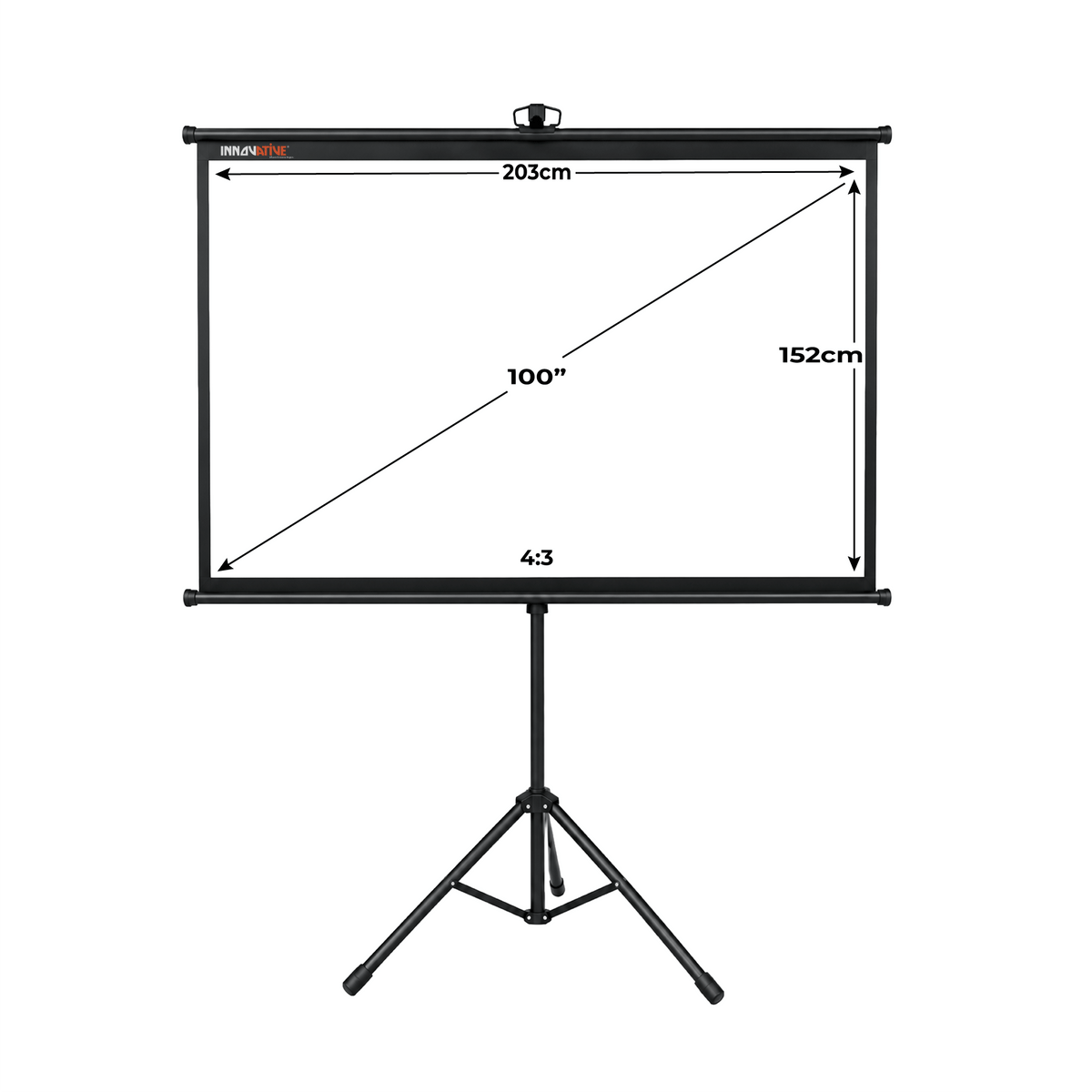 Tripod Portable Projector Screen, 60"/ 80"/ 100" for Floor