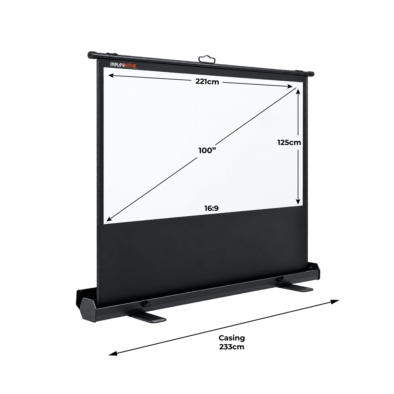 100 inch 16:9 floor up projector screen for HDB living room Singapore