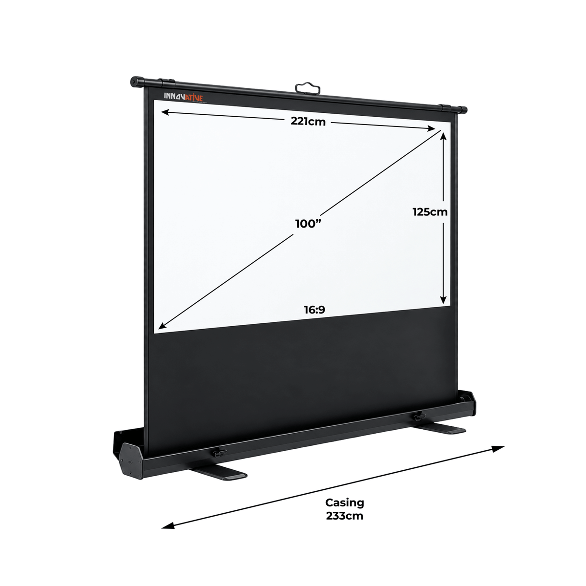 100 inch 16:9 floor up projector screen for HDB living room Singapore