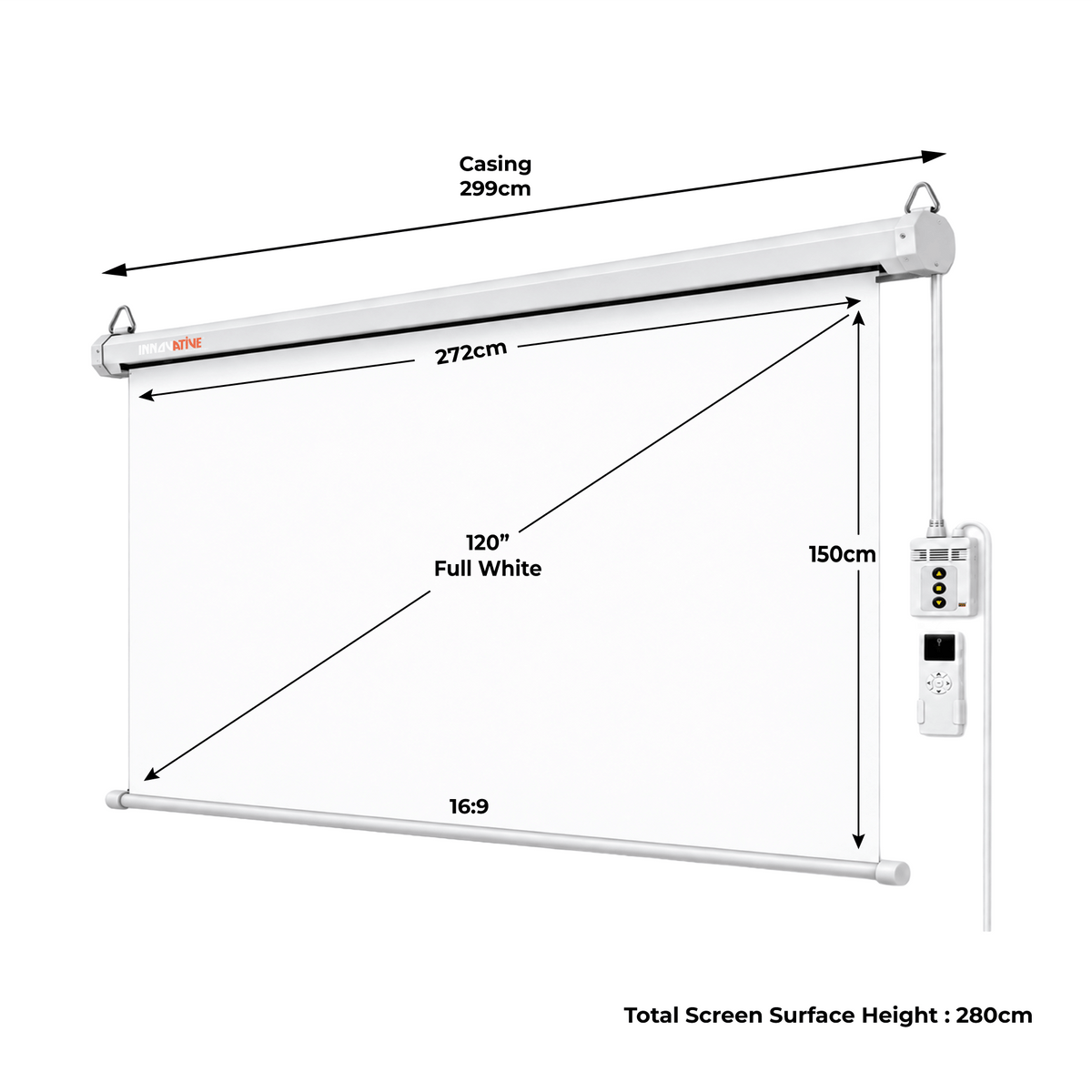 Projection screen Motorised screen