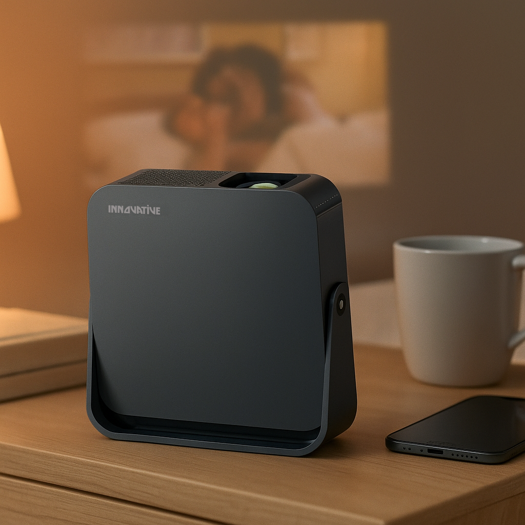 INNOVATIVE SkyBeam 2 - 360° Rotatable Smart Projector with Electric Focus & Side Keystone
