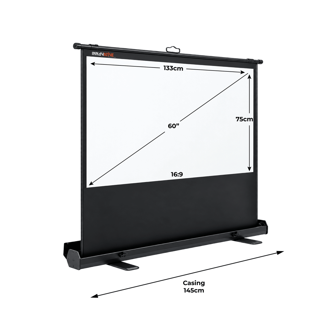 Floor Up portable projector screen for floor, table and TV console