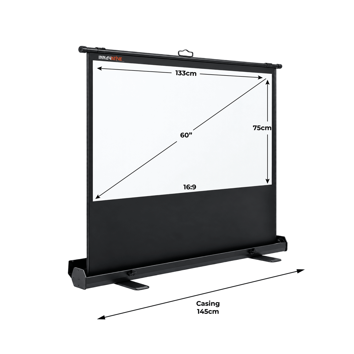 Floor Up portable projector screen for floor, table and TV console