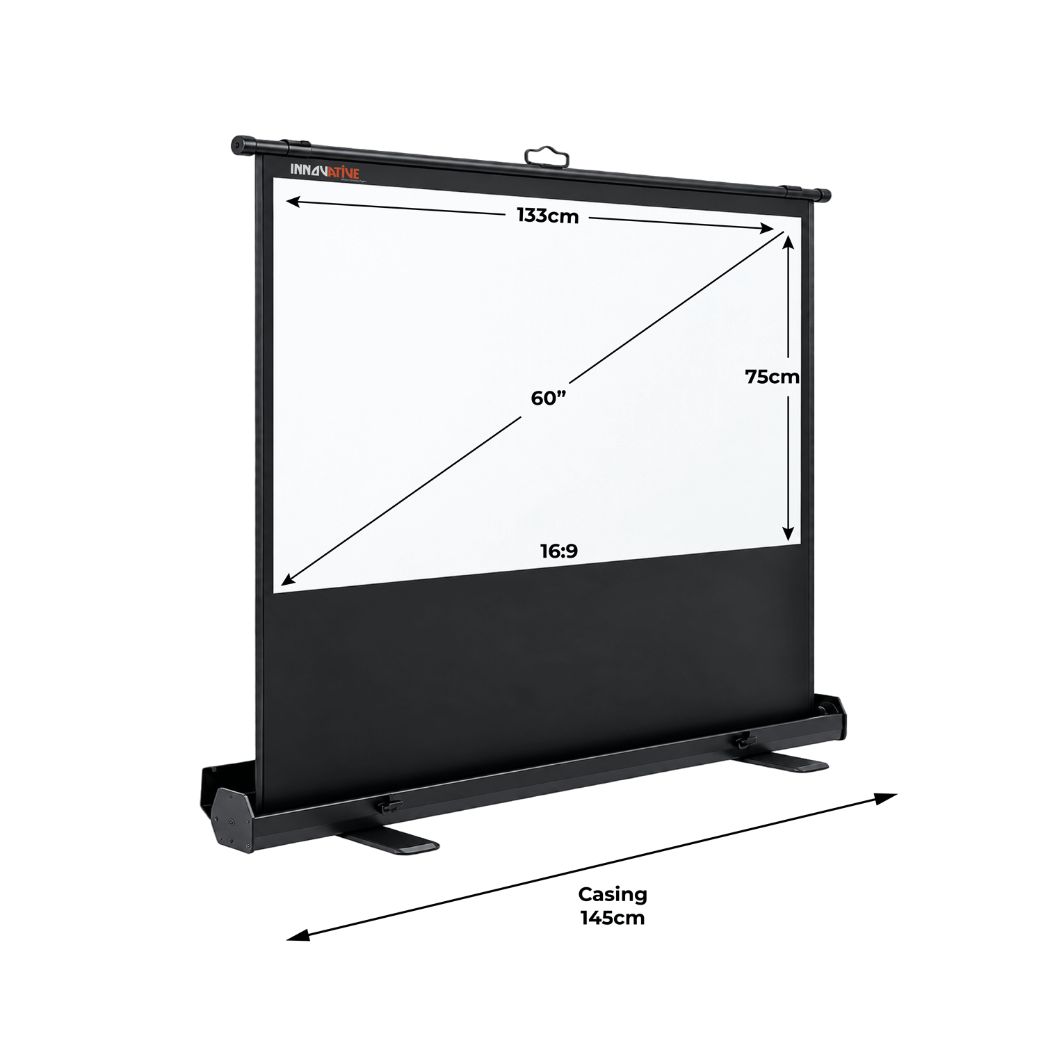Floor Up portable projector screen for floor, table and TV console