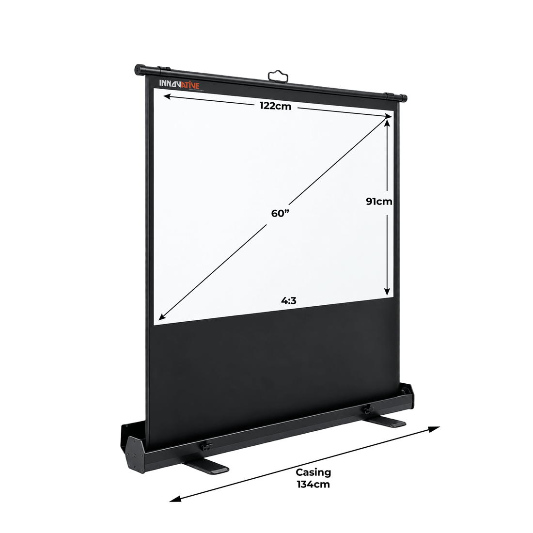 Floor Up portable projector screen for floor, table and TV console