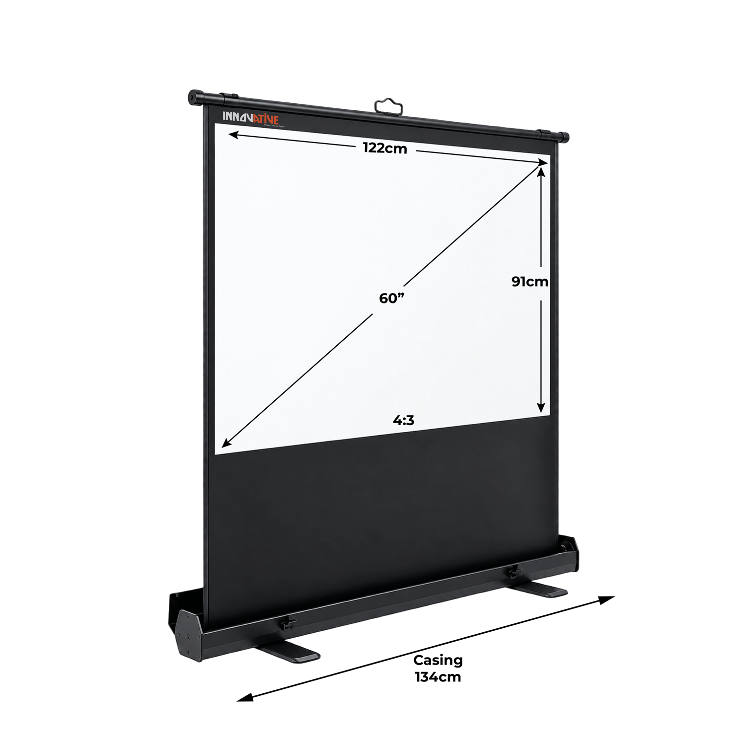 Floor Up portable projector screen for floor, table and TV console