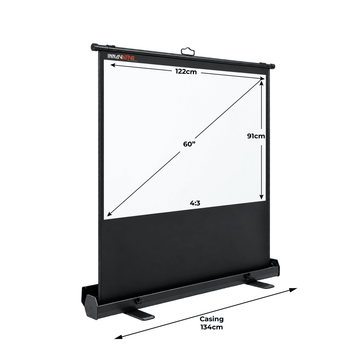 Floor Up portable projector screen for floor, table and TV console