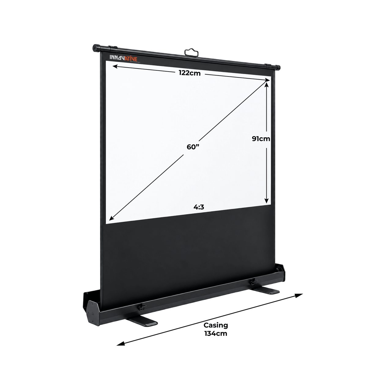 Floor Up portable projector screen for floor, table and TV console