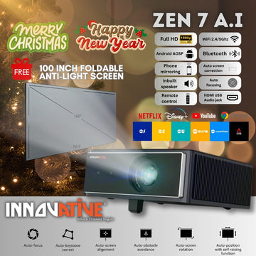 Gen 2 - UltraA.I INNOVATIVE ZEN 7 Super Short Throw Home & Business Smart Projector