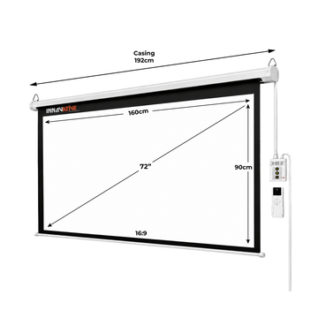 Motorized Electric Projector Screen, 84" / 100" / 120" for Wall and Ceiling Mount