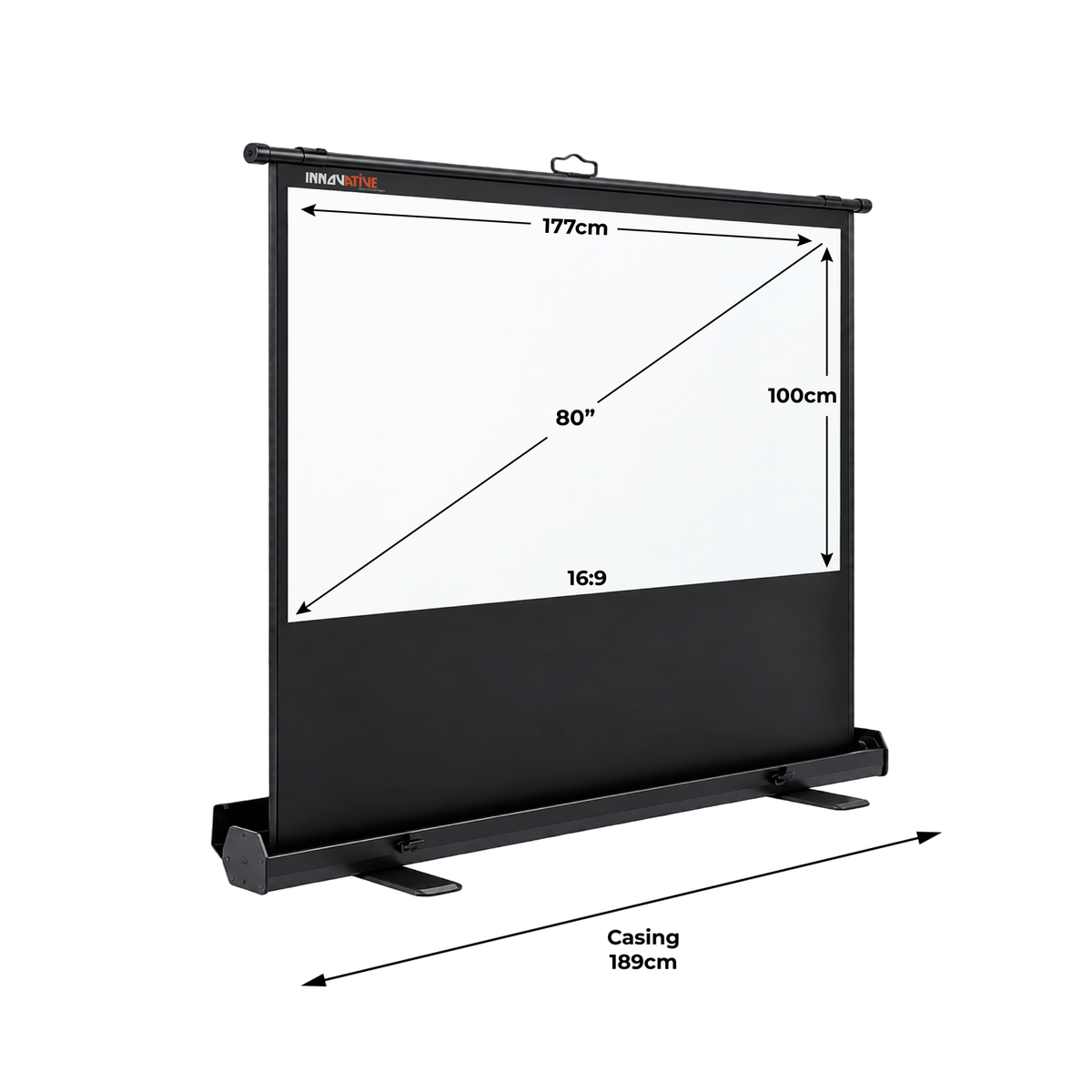 80 inch floor up portable projector screen for living room and TV console Singapore