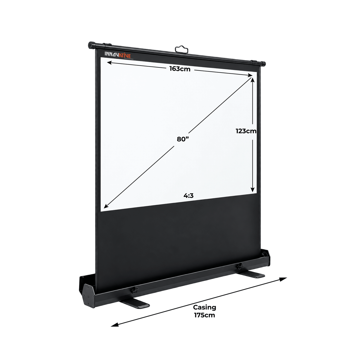 80 inch floor up portable projector screen for living room and TV console Singapore