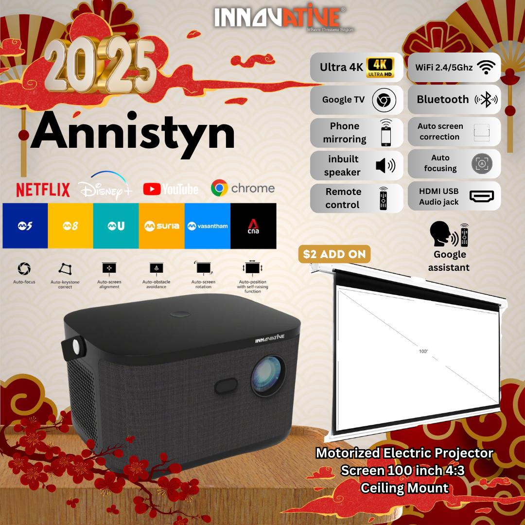 Google TV 4K - Annistyn Super Short Throw Home Cinema Projector