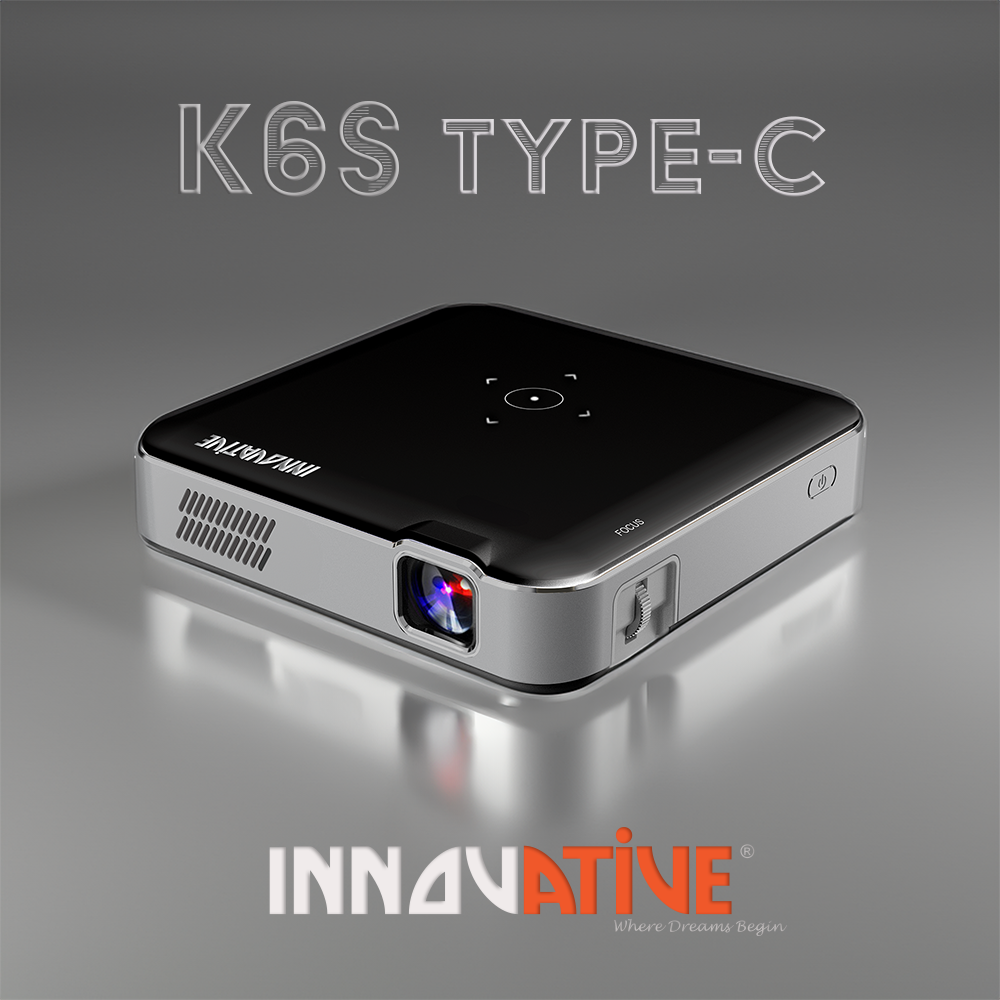 Battery Pocket INNOVATIVE K6s 4k USB-C PD Super Short Throw Home & Business Smart Projector