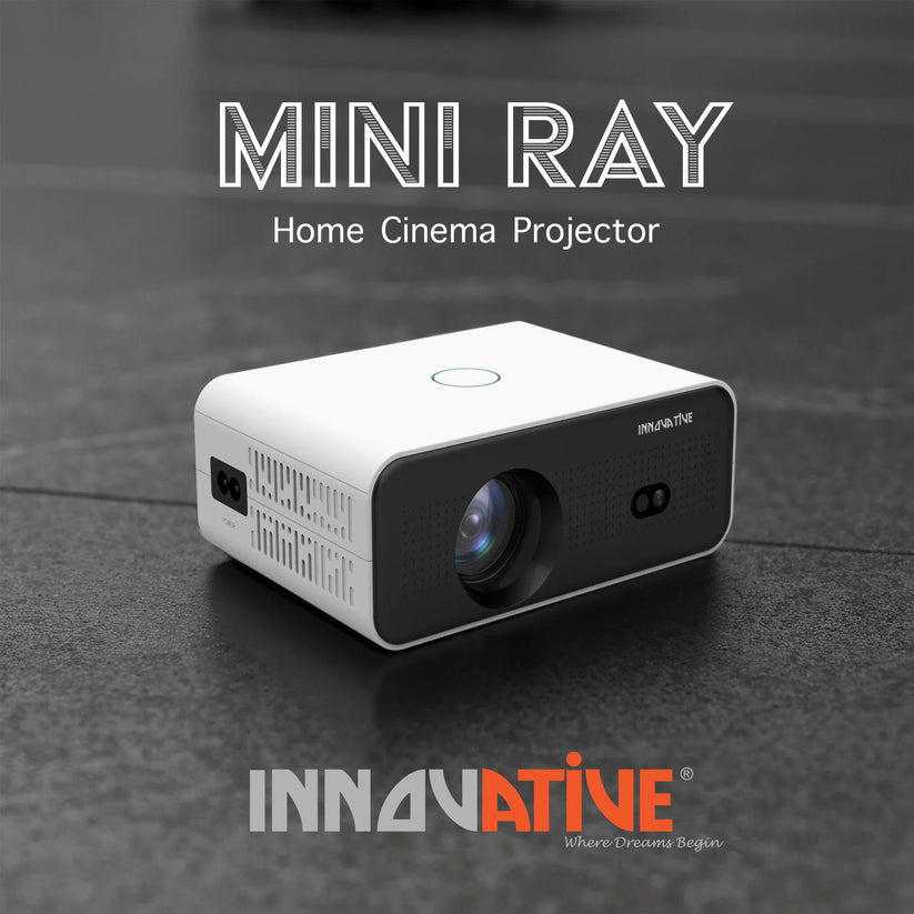 Palm Size INNOVATIVE Mini Ray Premium Home Cinema Short Throw Projecto