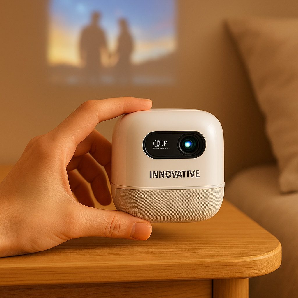 INNOVATIVE Moji – Mini Smart Projector with Electric Focus & Built-in Speaker