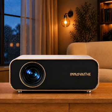 INNOVATIVE ISTANA native 4K Google TV projector in a cosy Singapore living room
