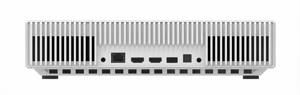DSX 3 Mini back panel: 3.5 mm, LAN, two HDMI (one ARC), USB, S/PDIF and power