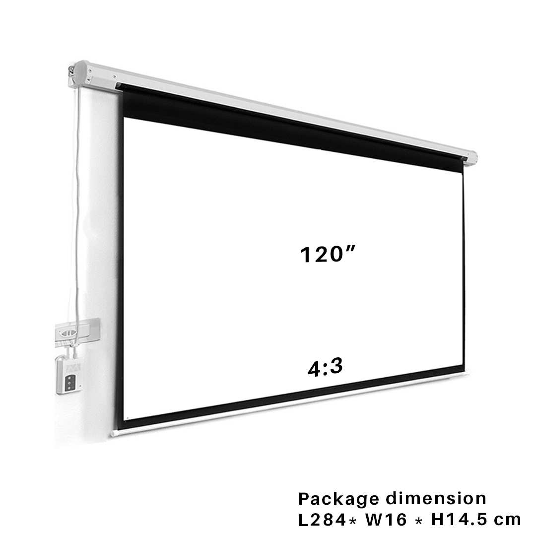 Motorized Electric White Projector Screen • 84