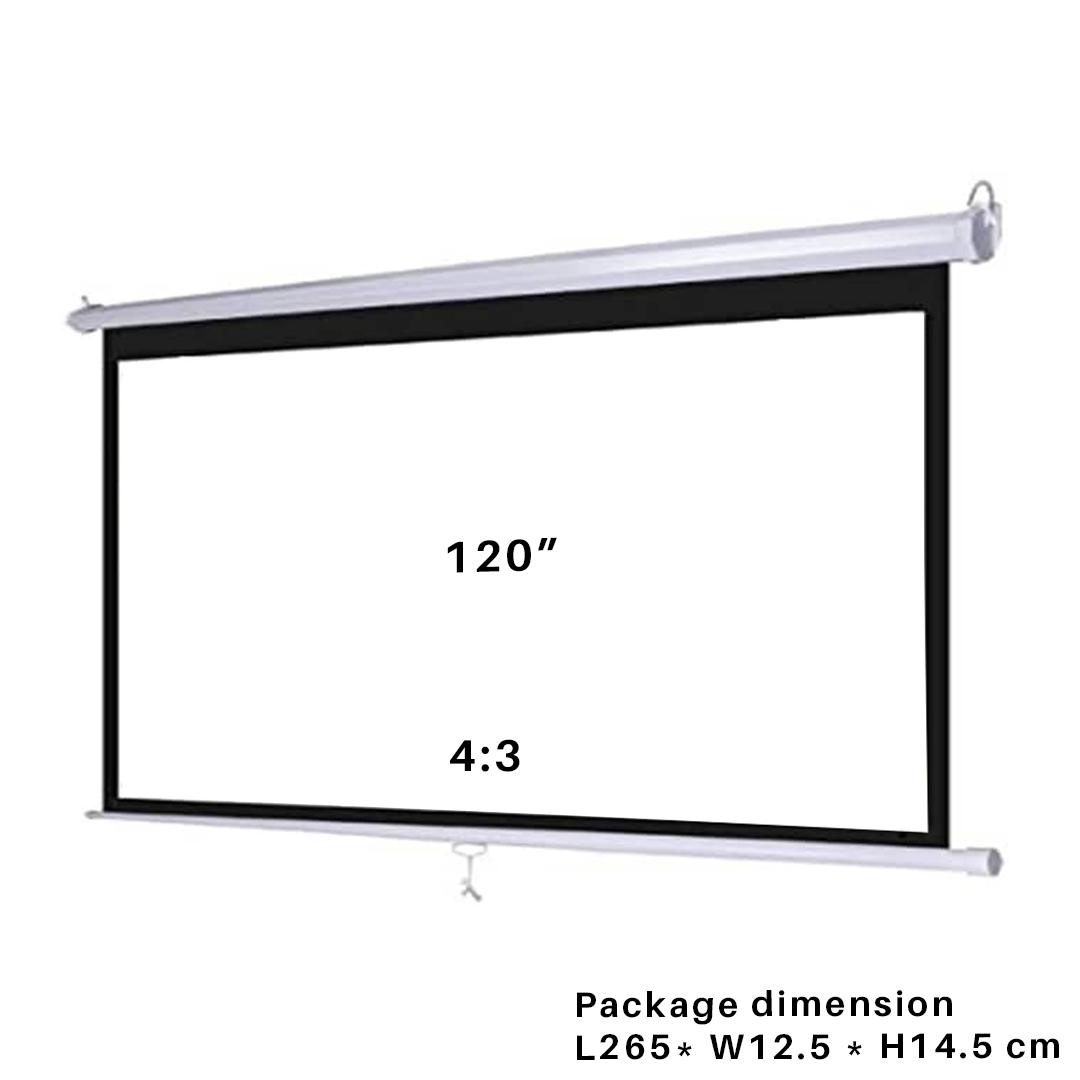 Manual Pull-Down White Projector Screen • 80