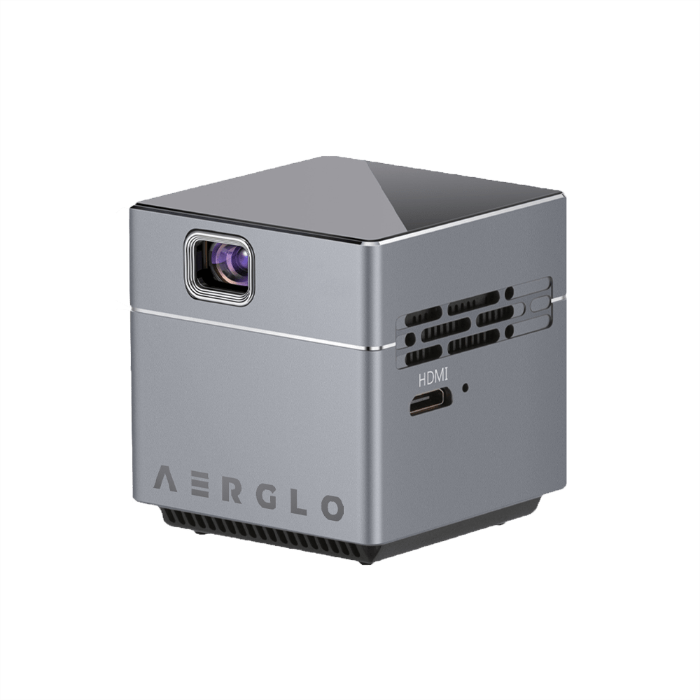 AERGLO Neutrino Smart Projector - front and side views